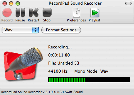 mp3 format for a mac recorder
